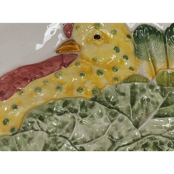 RARE Vintage Hand Painted Made in Italy Turkey Platter Oval Vietri Nieman Marcus - Picture 3 of 6